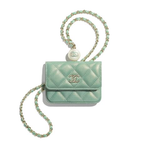 chanel green coin purse